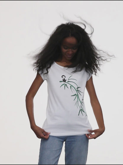 Reading Girl Cap Sleeve white size XL