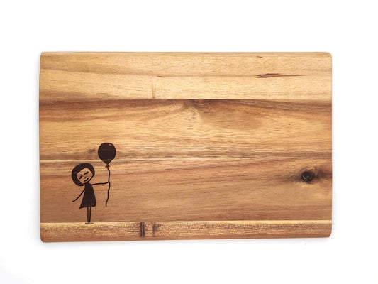 Frühstücksbrettchen Balloonmädchen Akazie