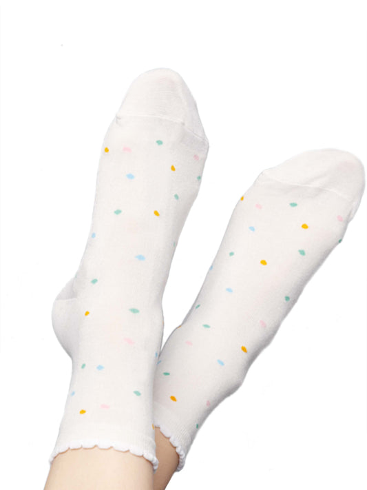 Socken mit Viskose (aus Bambus-Cellulose) Konfetti weiß