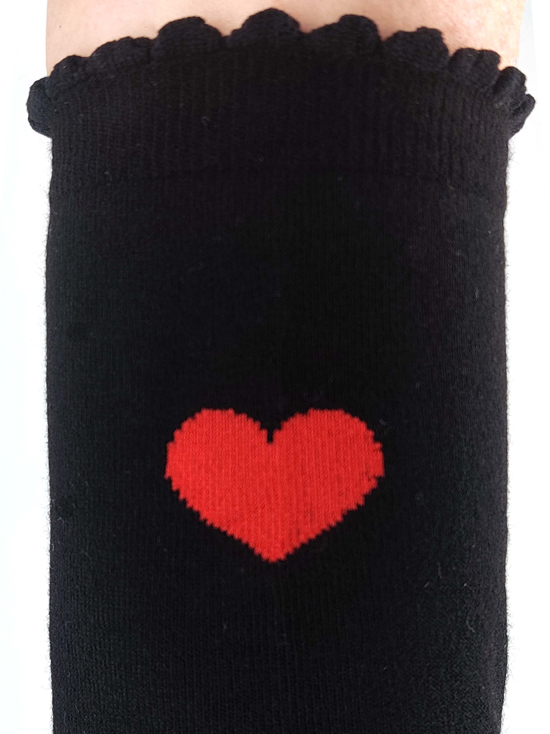 Pack of 3 socks with viscose (made of bamboo cellulose) heart black