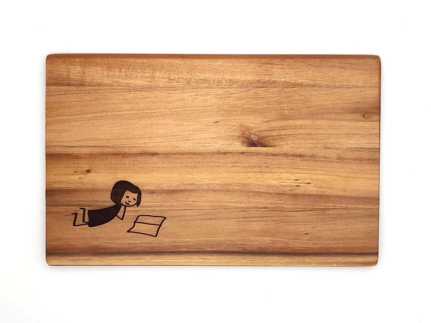 Frühstücksbrettchen Buchmädchen Akazie