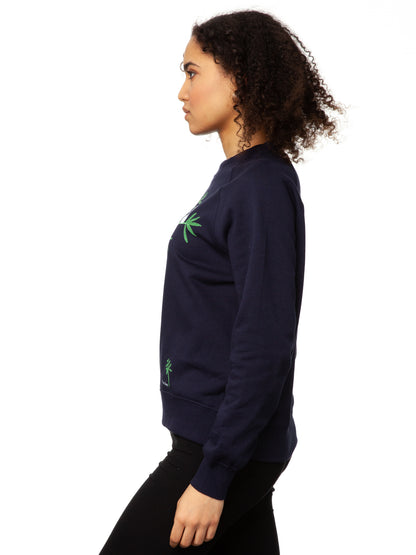 Sloth Raglan Sweater navy organic &amp; fair &amp; handprinted 