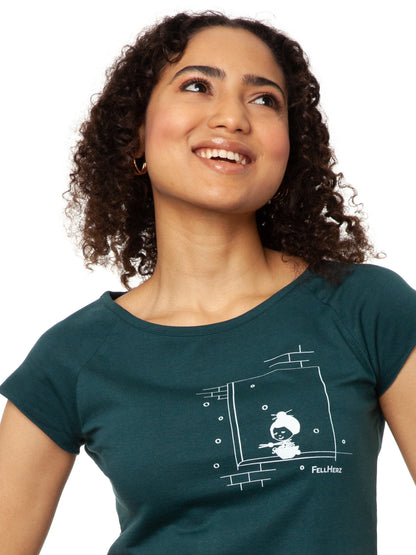 Noodle soup cap sleeve deep teal