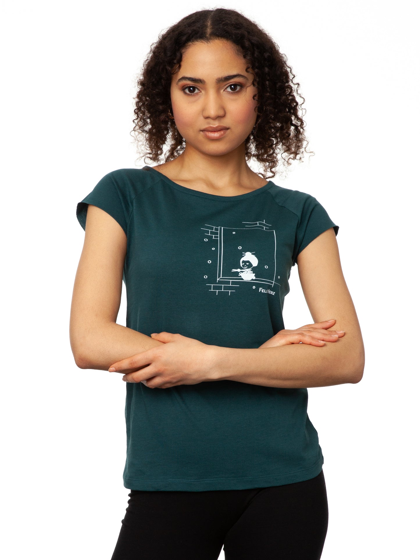 Noodle soup cap sleeve deep teal