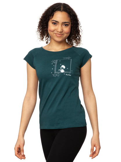 Noodle soup cap sleeve deep teal