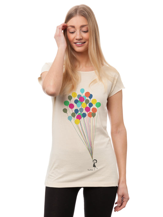 Balloons Girl Cap Sleeve sand