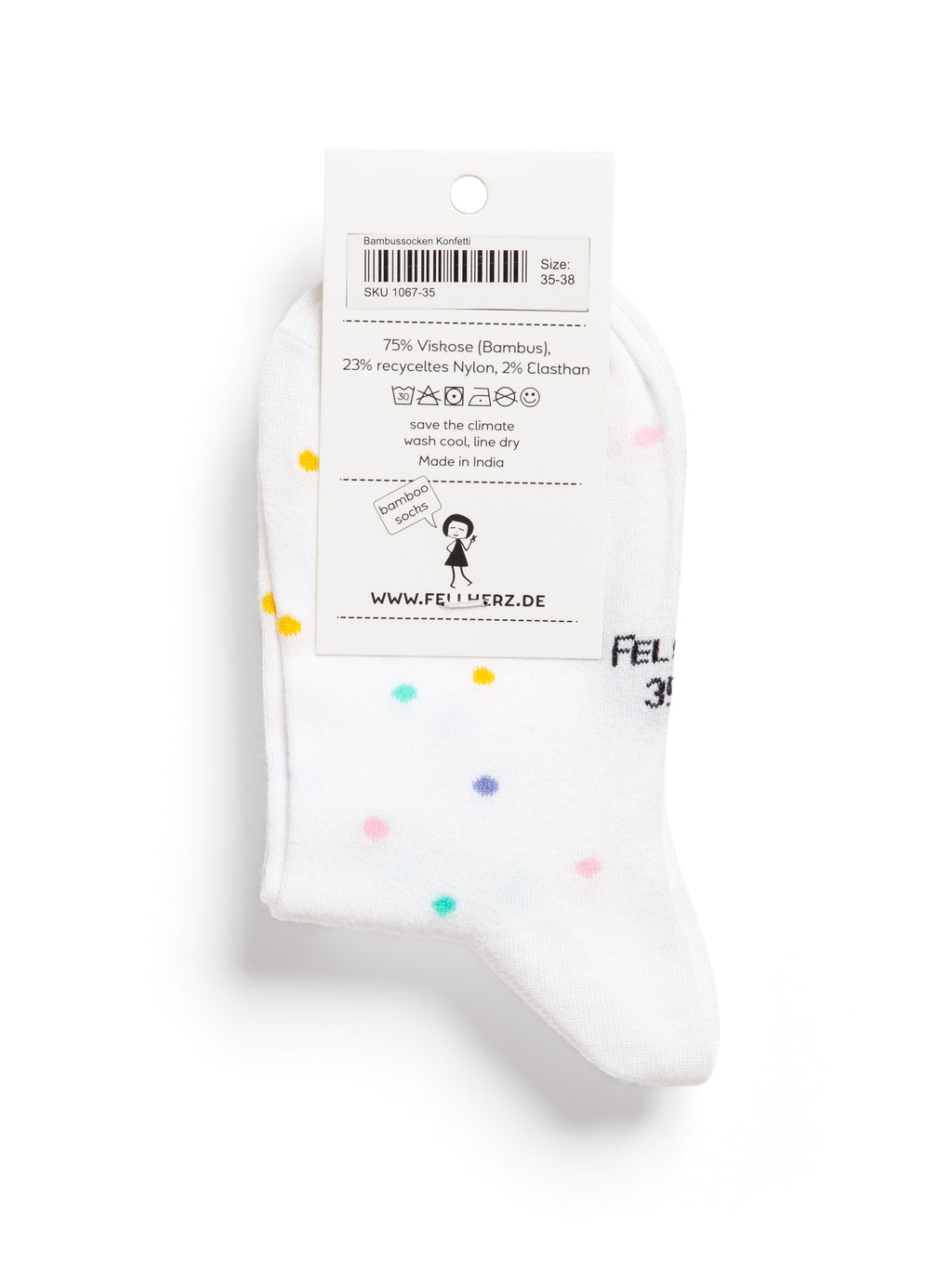 Socken mit Viskose (aus Bambus-Cellulose) Konfetti weiß