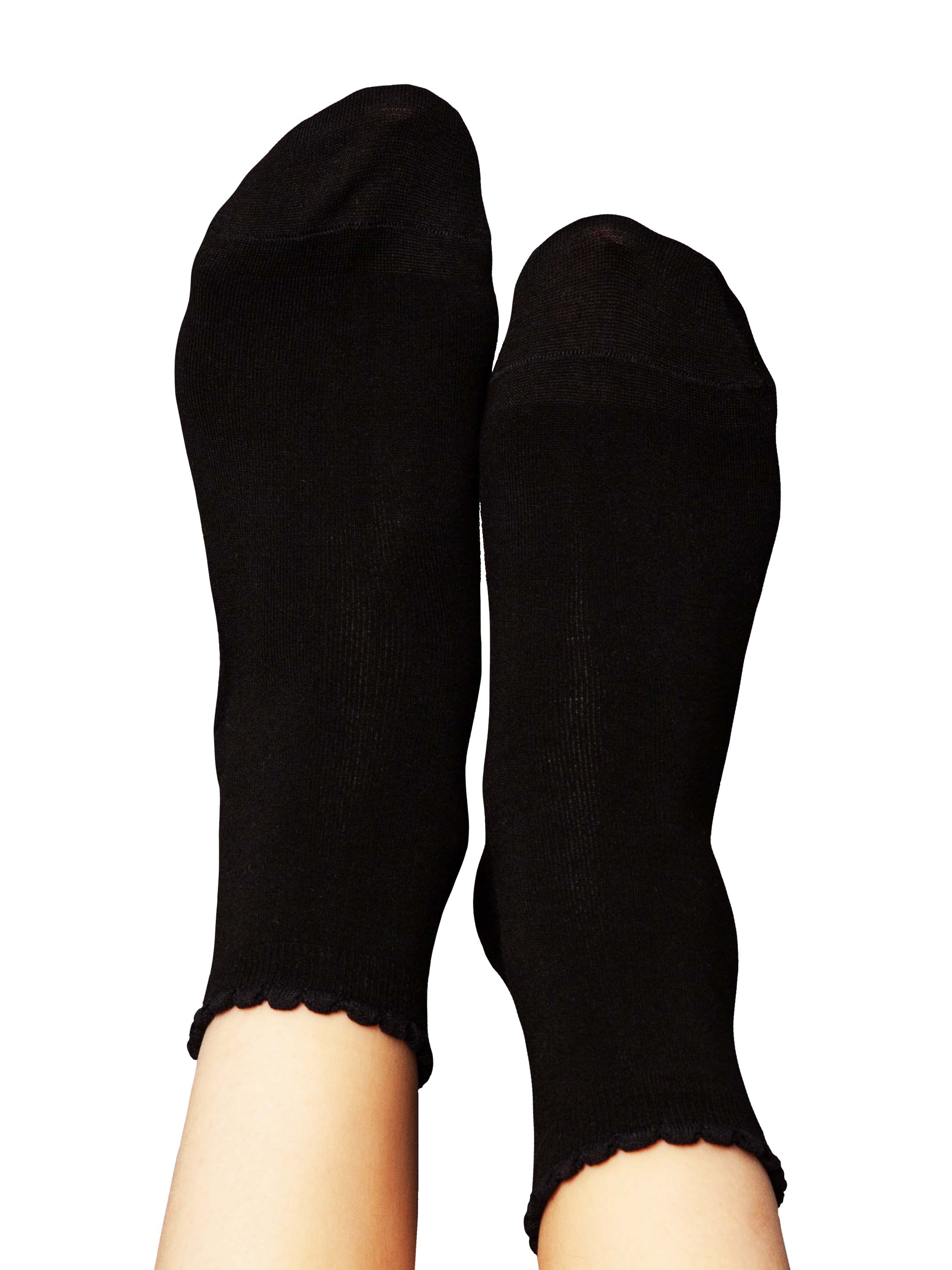Pack of 3 socks with viscose (made of bamboo cellulose) heart black