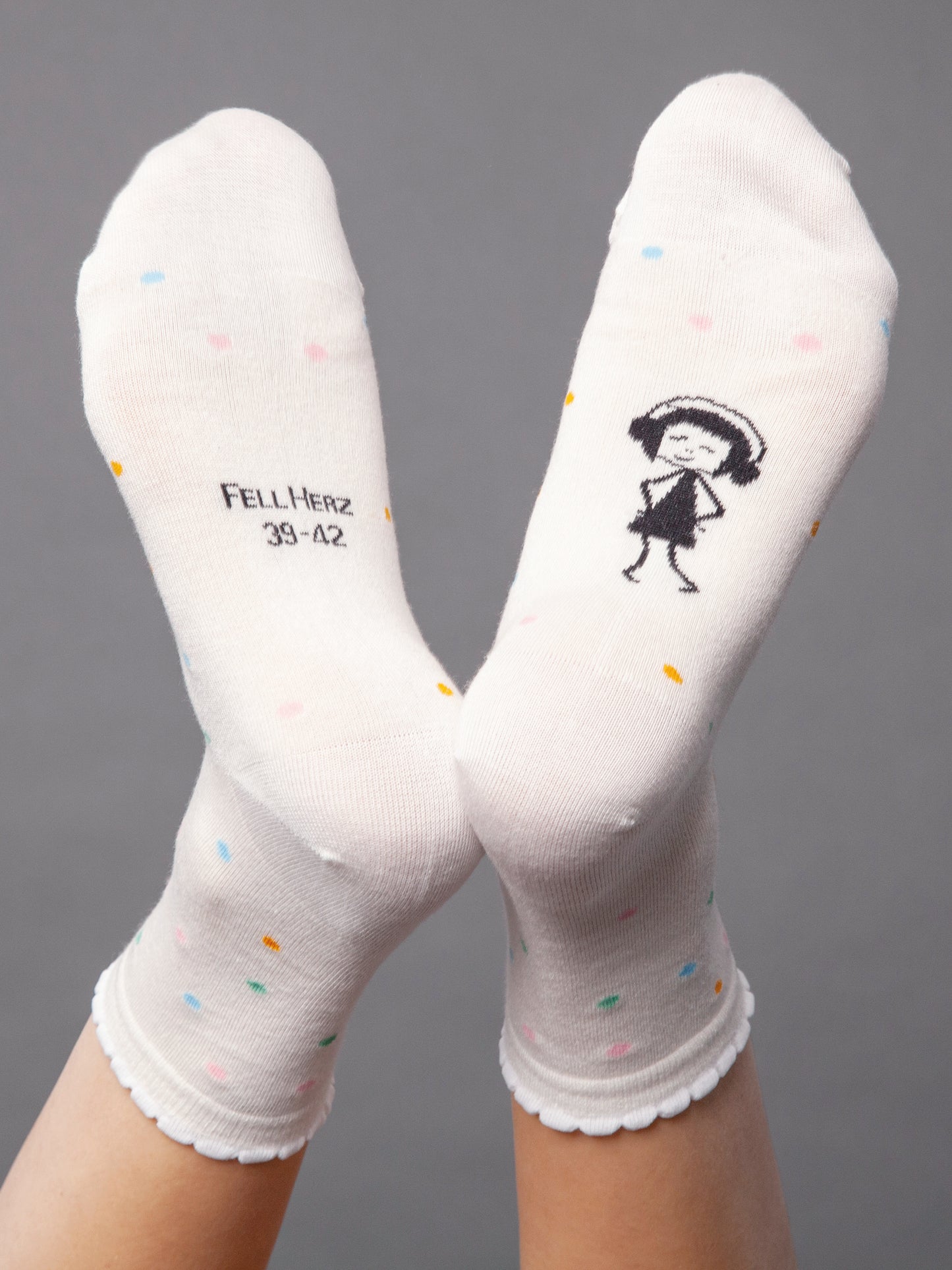 Socks with viscose (from bamboo cellulose) confetti white