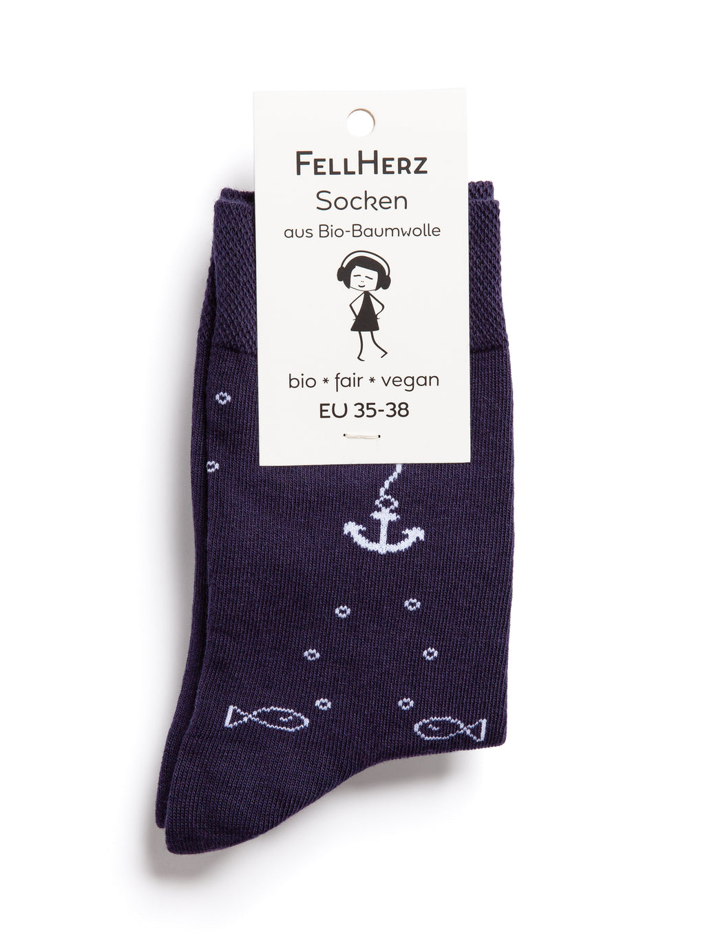 Socken mit Bio-Baumwolle Anker midnight
