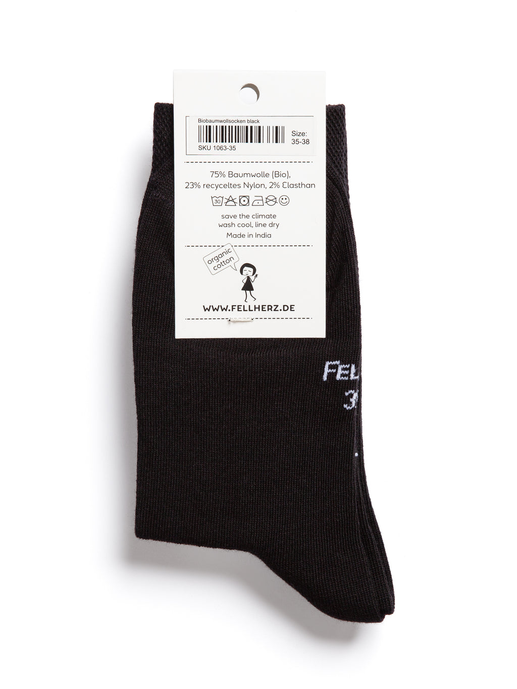 Pack of 3 socks with organic cotton black