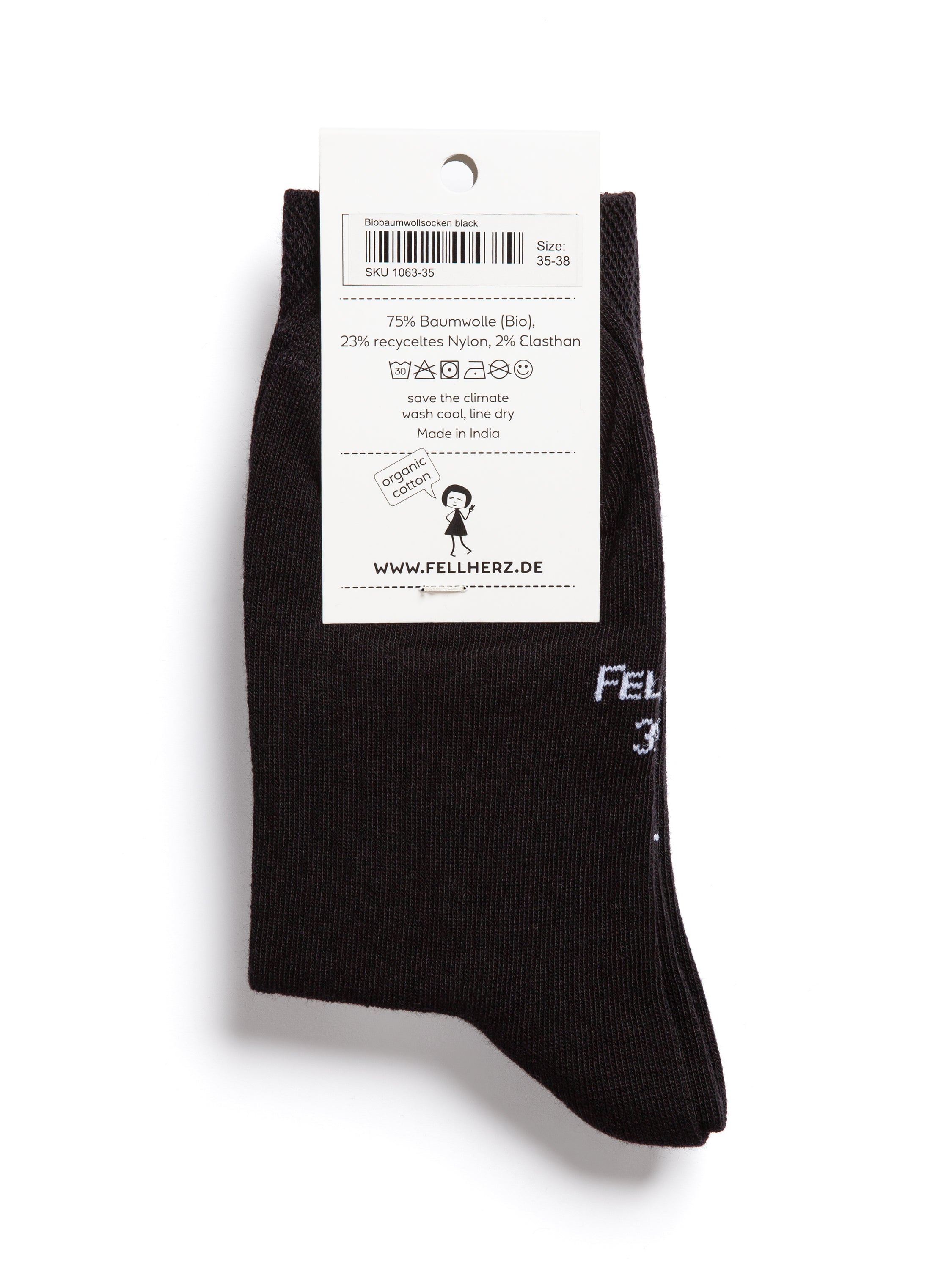 Pack of 3 socks with organic cotton black