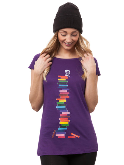 Books Girl Cap Sleeve aubergine S