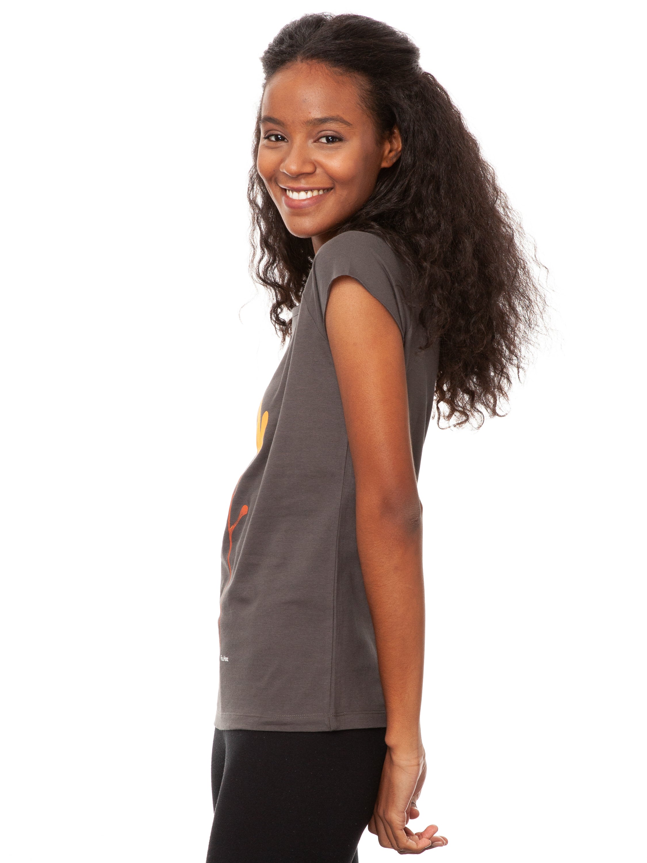 Gitarrenmädchen Cap Sleeve dark grey
