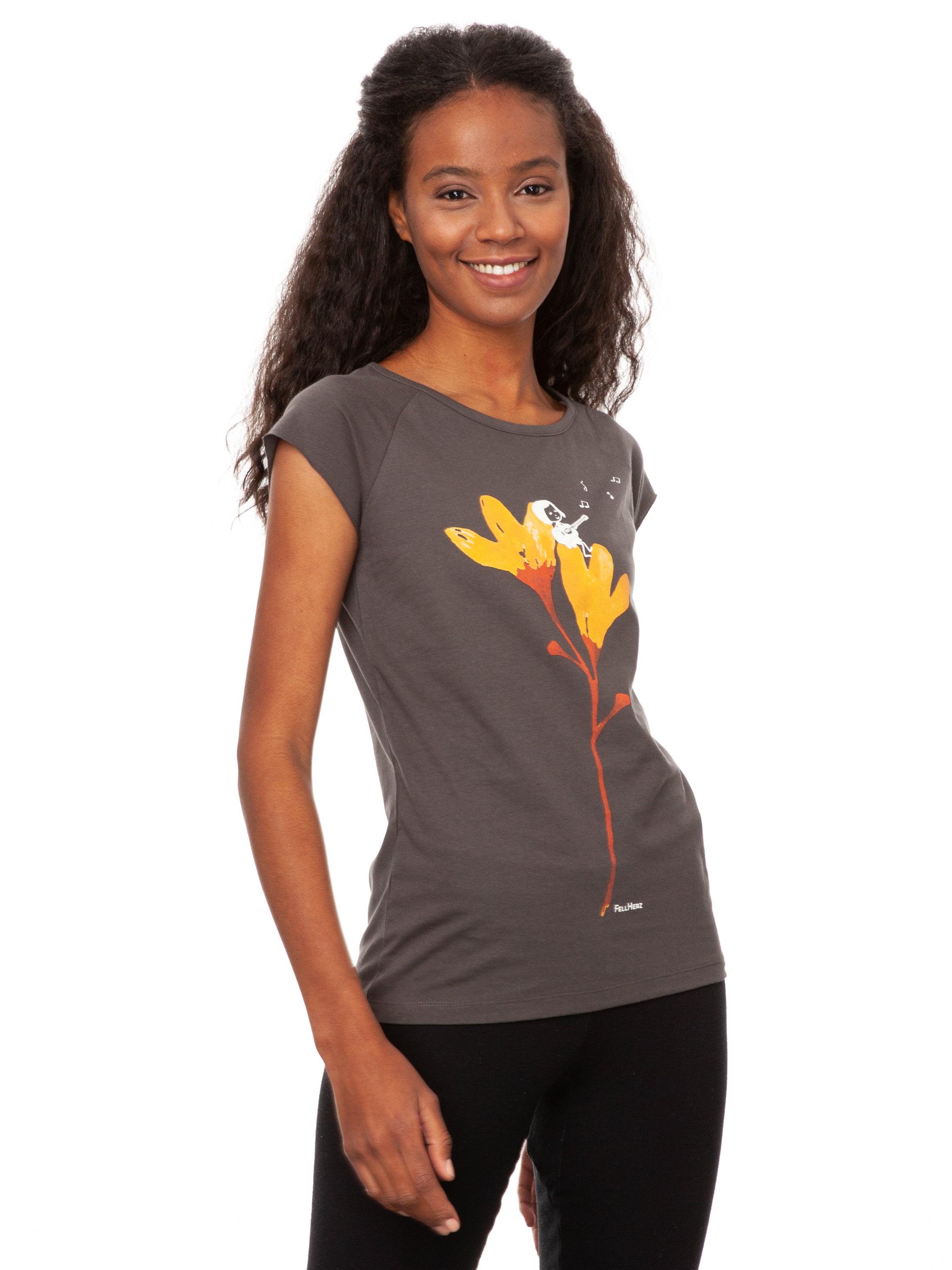 Gitarrenmädchen Cap Sleeve dark grey