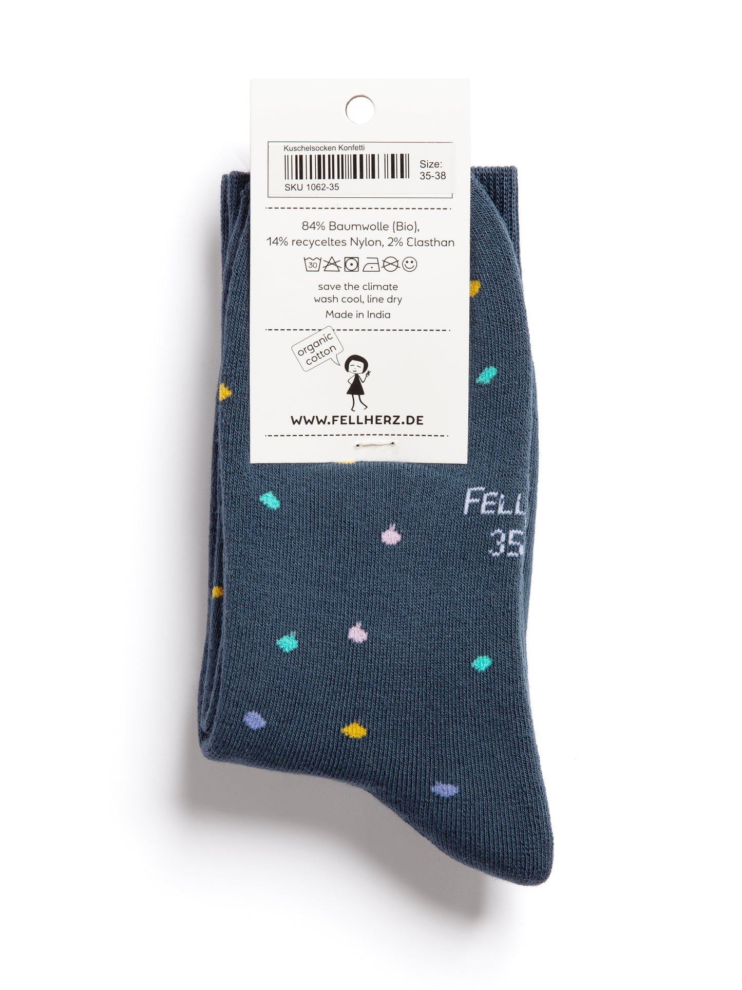 Pack of 3 warm cuddly socks with organic cotton confetti thundercloud