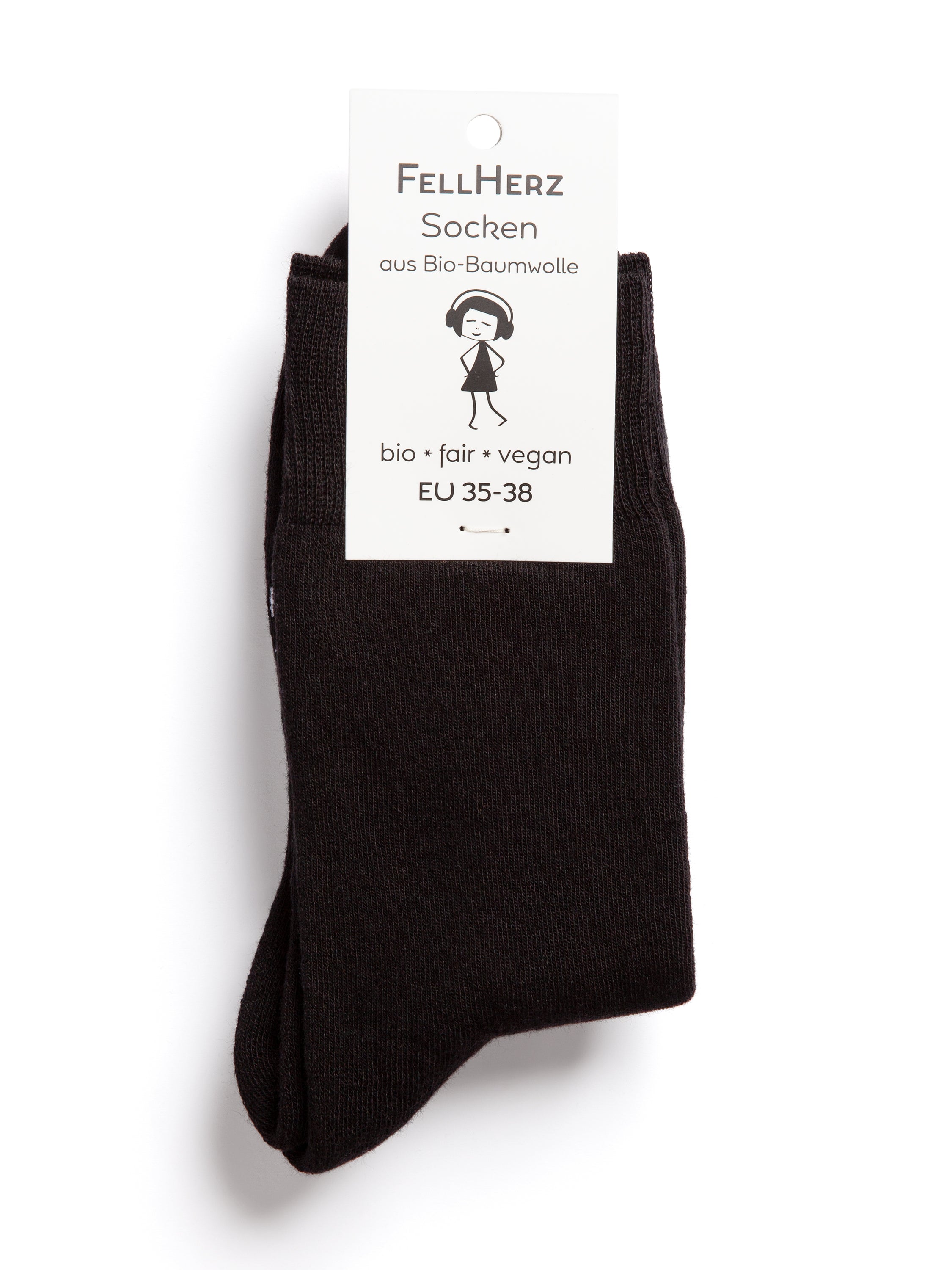 Warm, cuddly socks with organic cotton, black