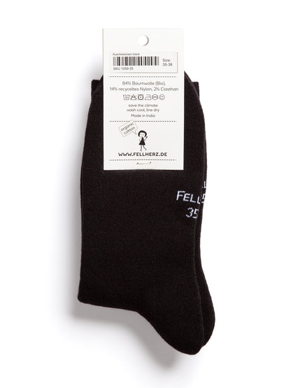 Pack of 3 warm, cuddly socks with organic cotton, black