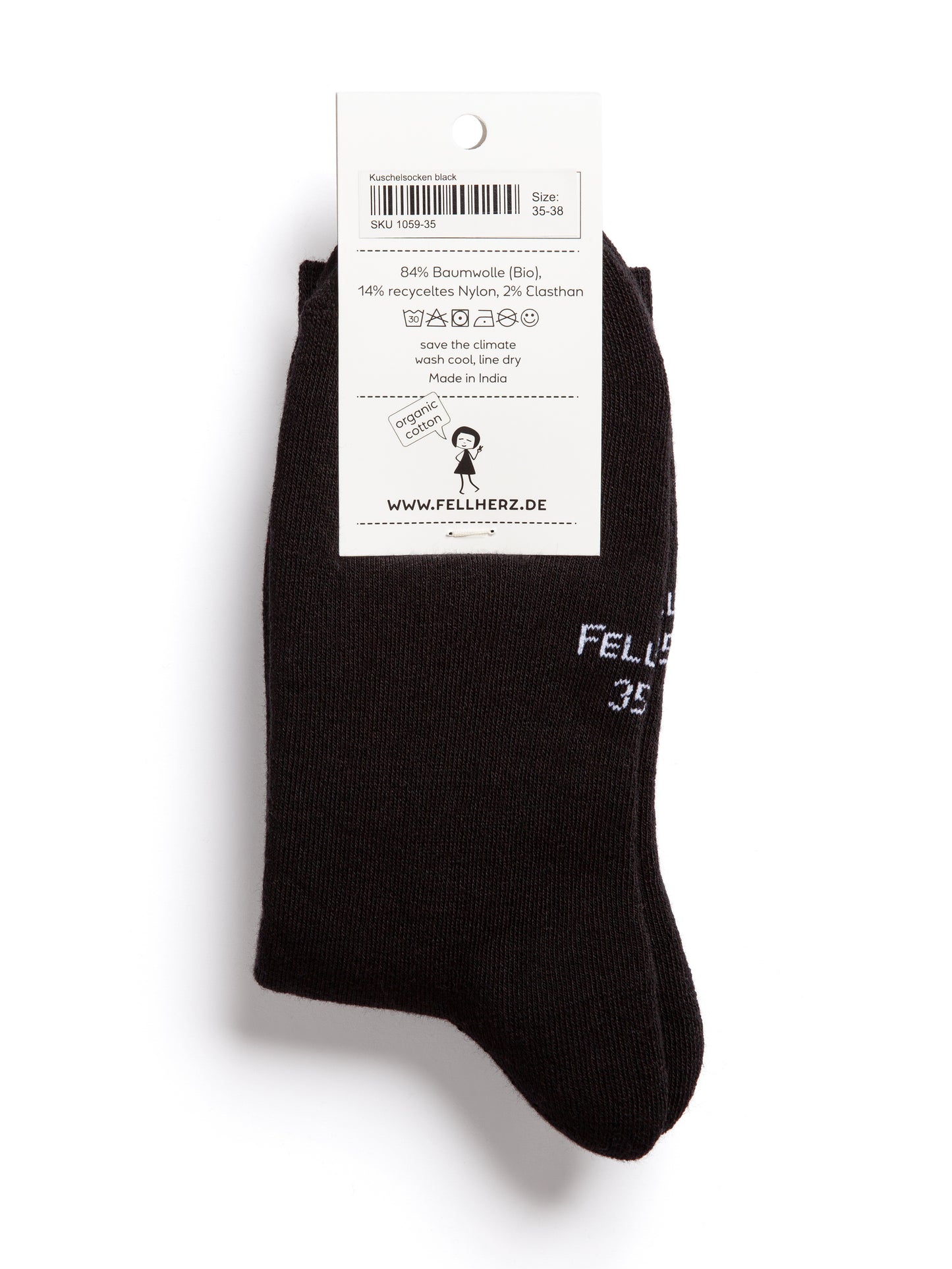 Warme Kuschel-Socken mit Bio-Baumwolle schwarz
