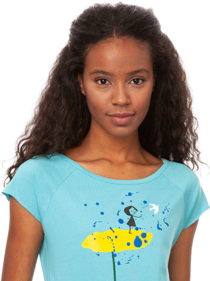 DONATION SHIRT Peace Cap Sleeve neptune 