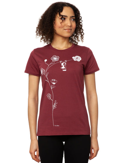 Rocking girl t-shirt burgundy 