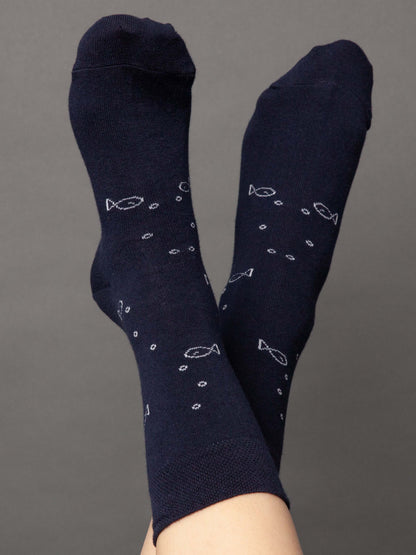 Socks with organic cotton anchor midnight