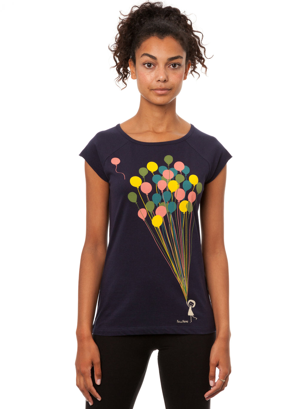 Balloons Girl Cap Sleeve dark navy 