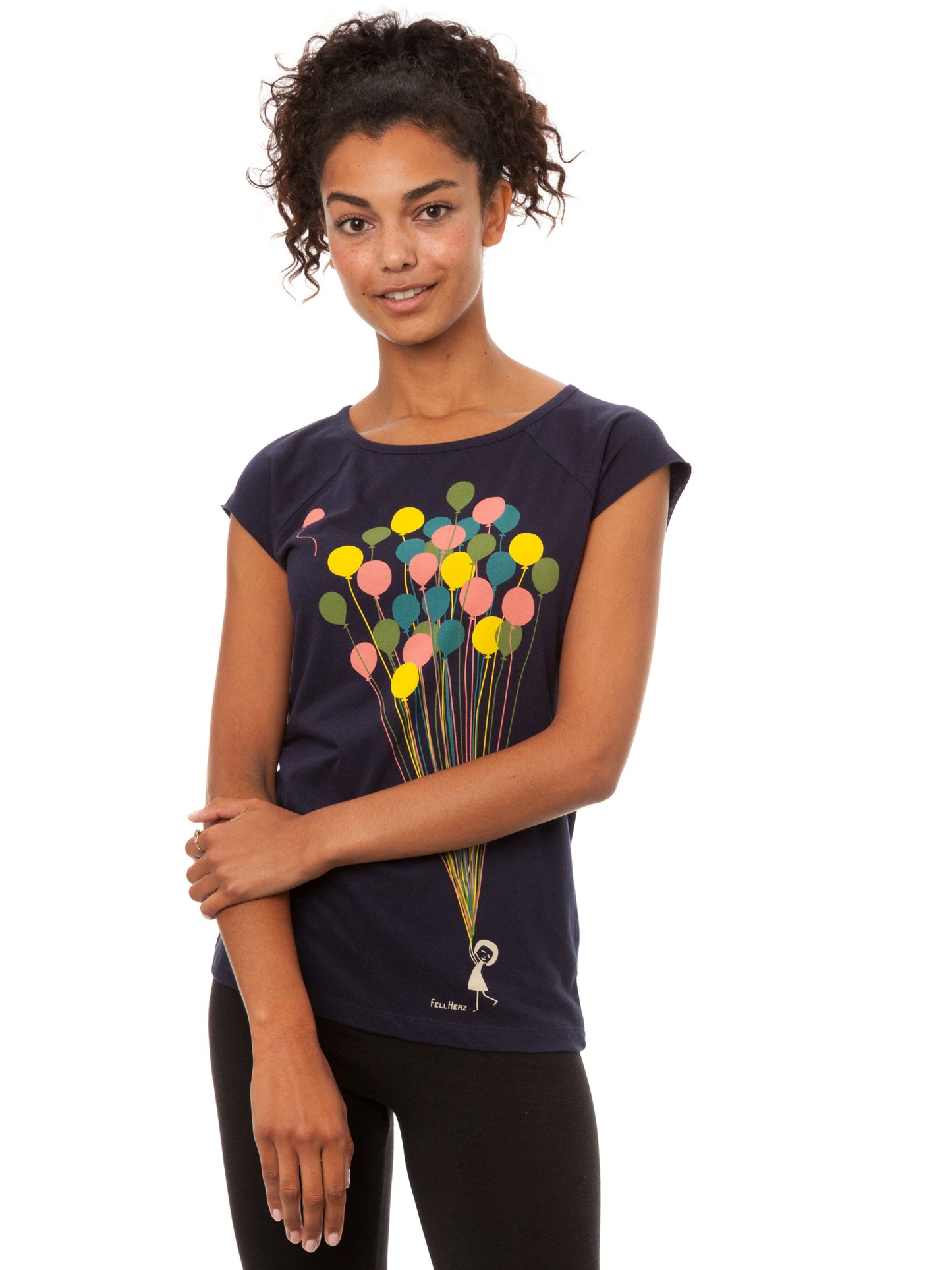 Balloons Girl Cap Sleeve dark navy