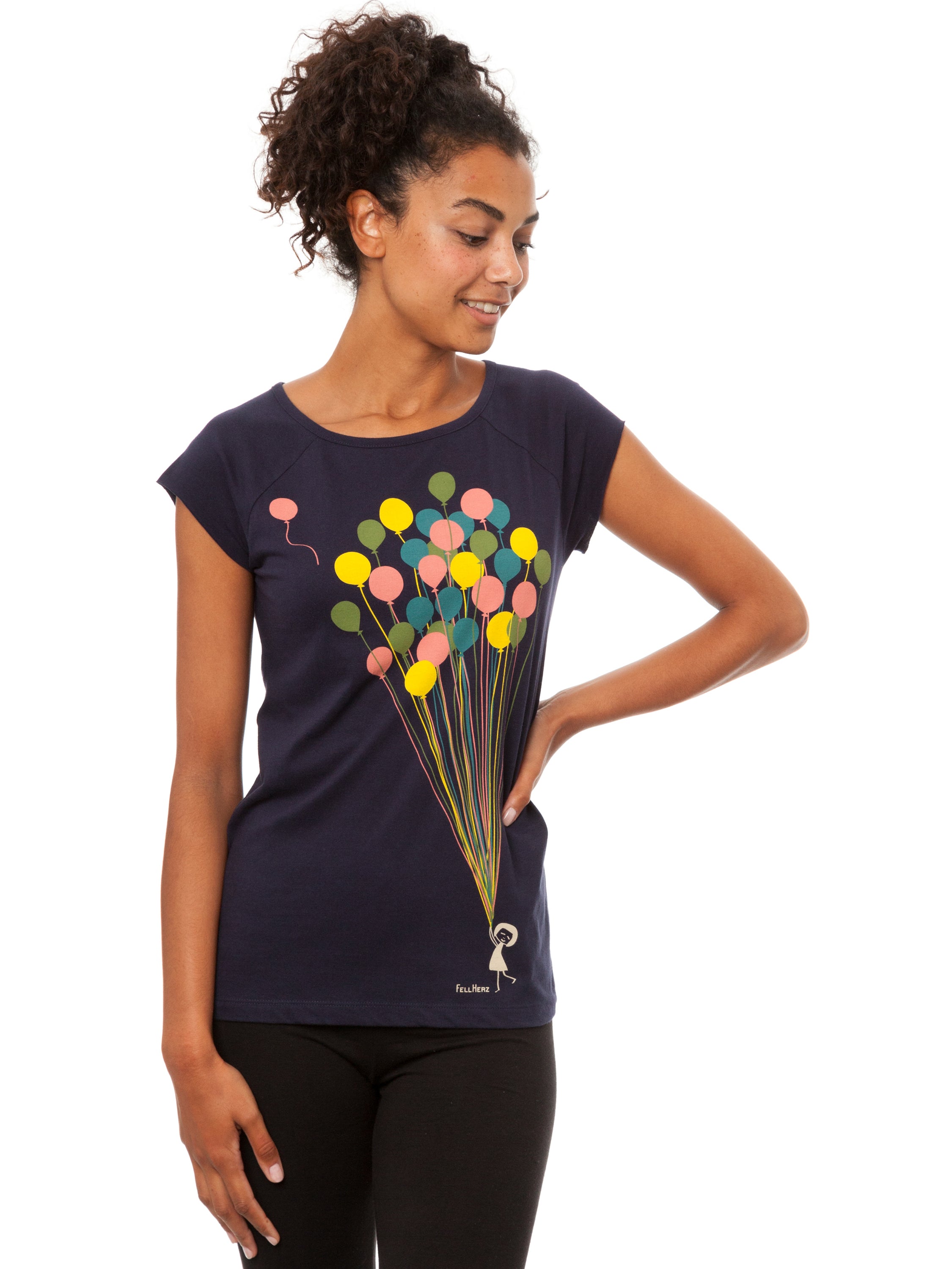 Balloons Girl Cap Sleeve dark navy 