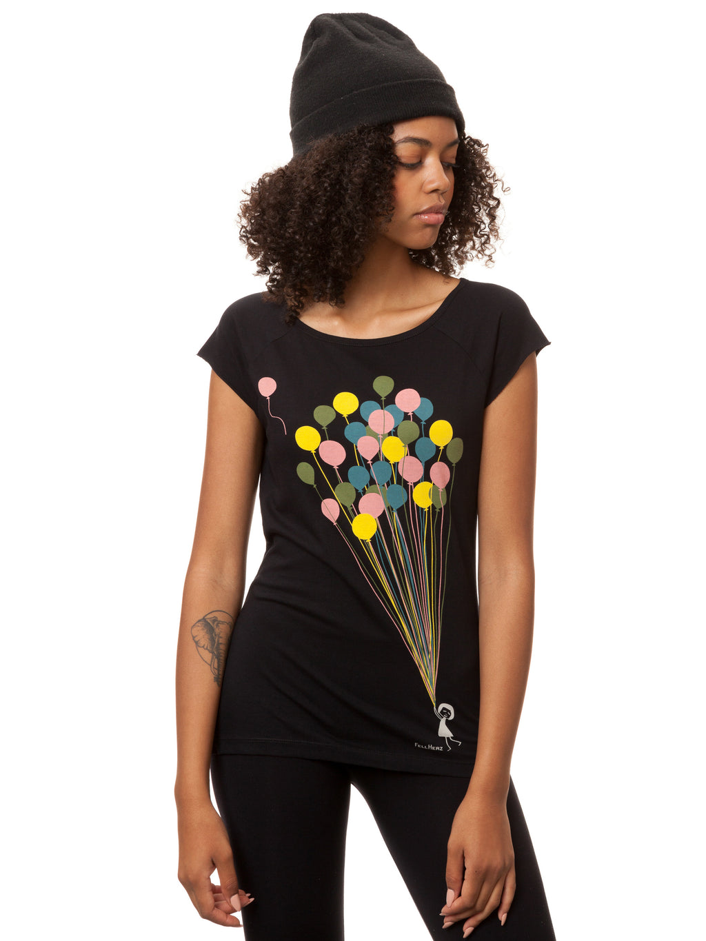 Balloons Girl Cap Sleeve black