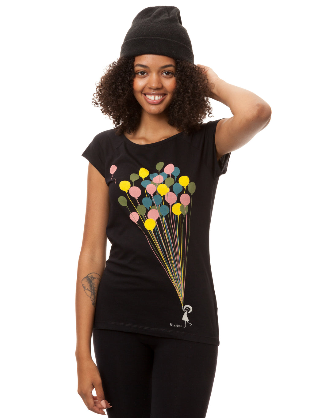 Balloons Girl Cap Sleeve black