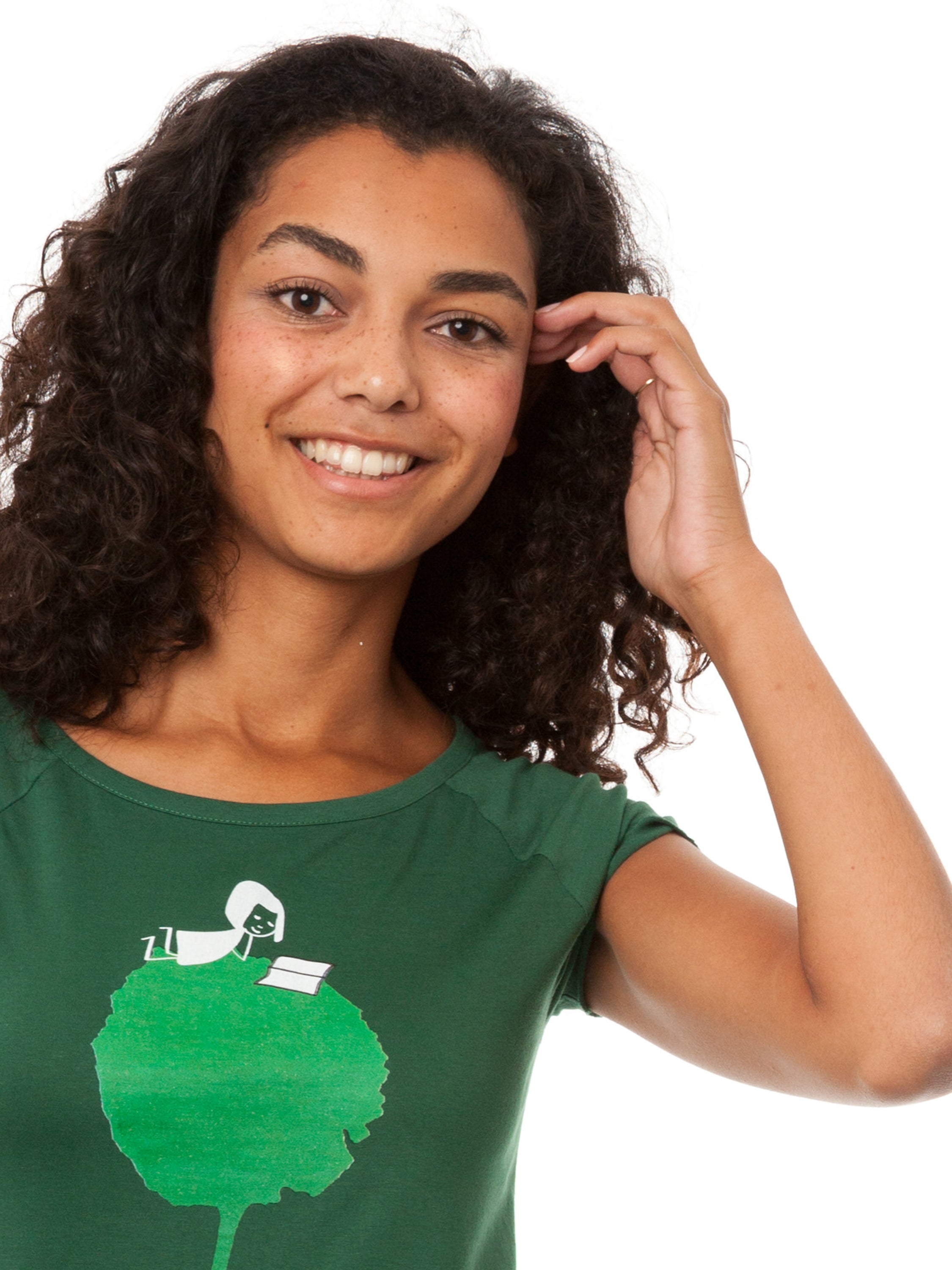 Flower Book Cap Sleeve scarab green 