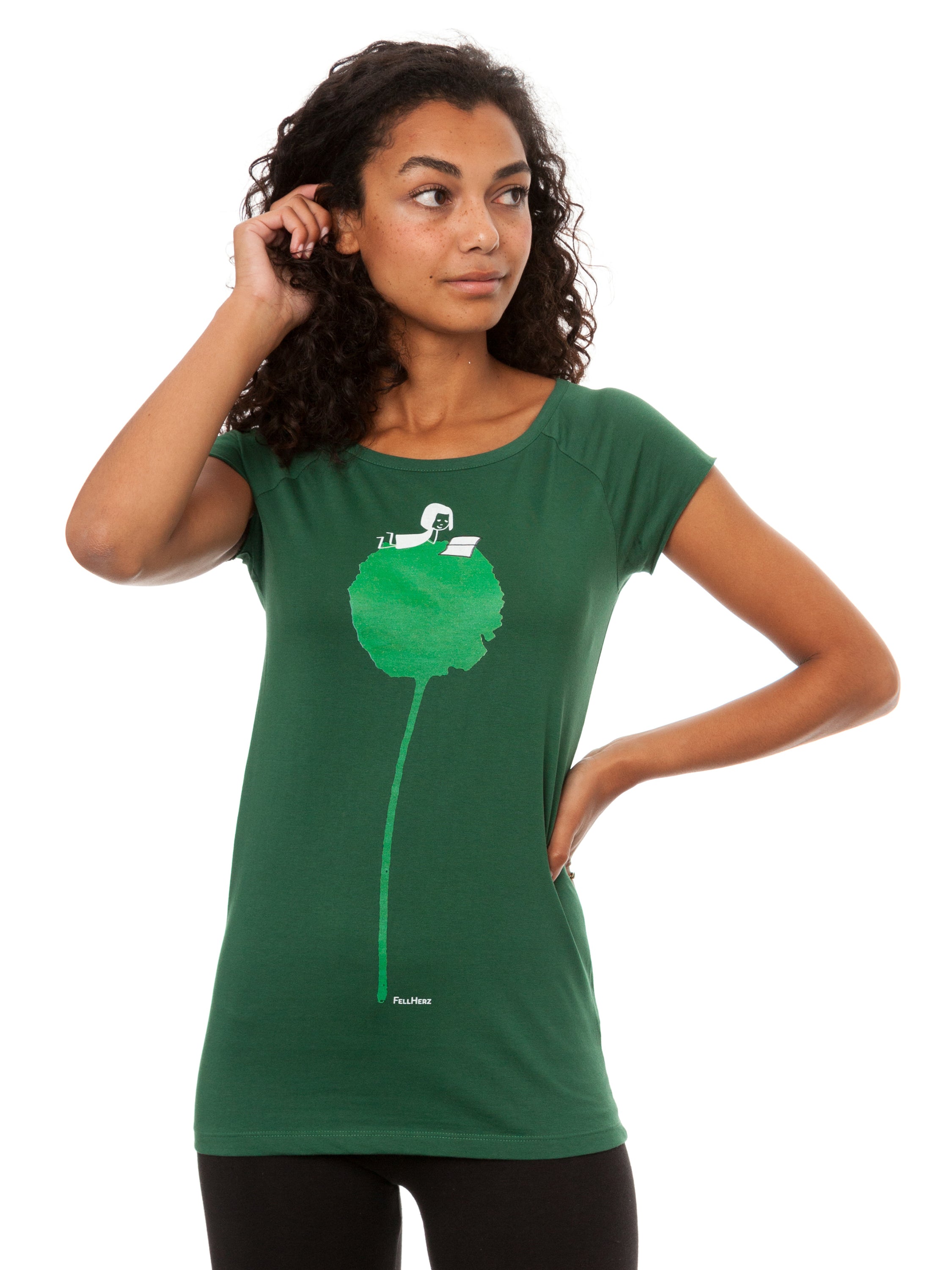 Flower Book Cap Sleeve scarab green 