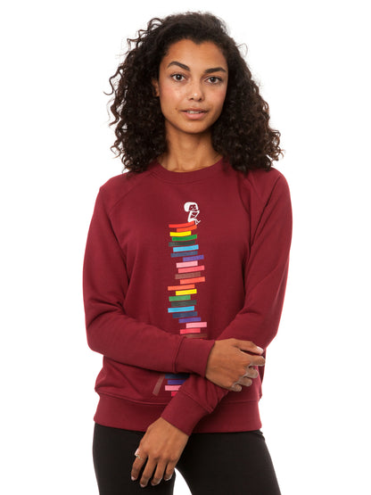 Books Girl Sweater burgundy