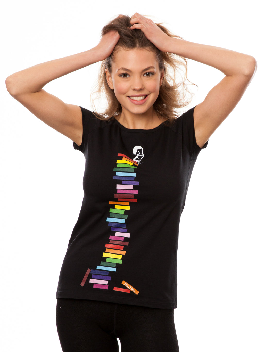 Books Girl Cap Sleeve black
