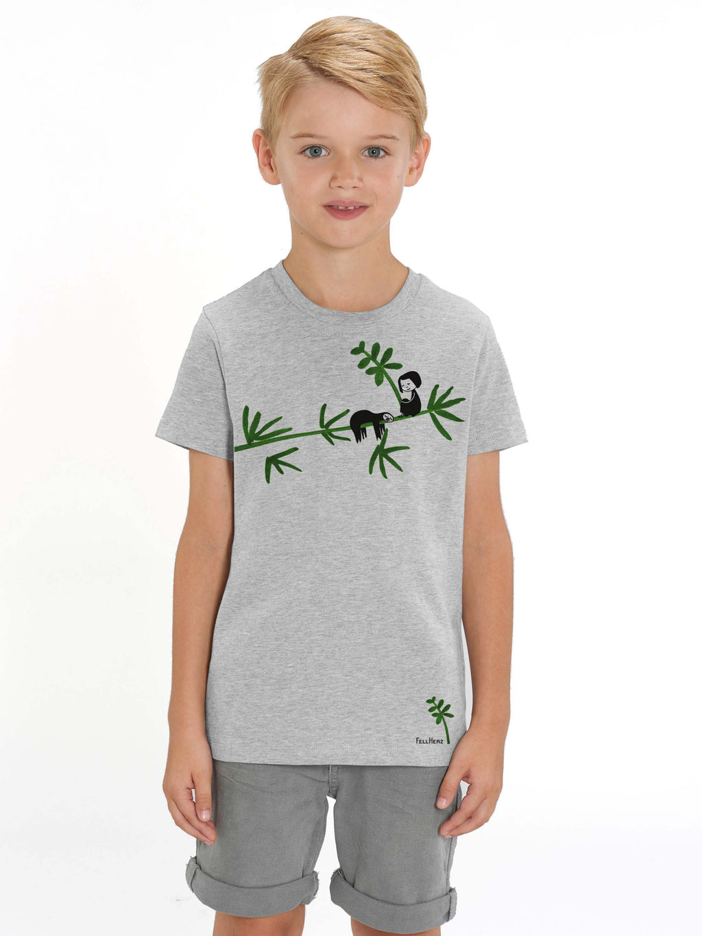 Faultier Kinder T-Shirt grey melange