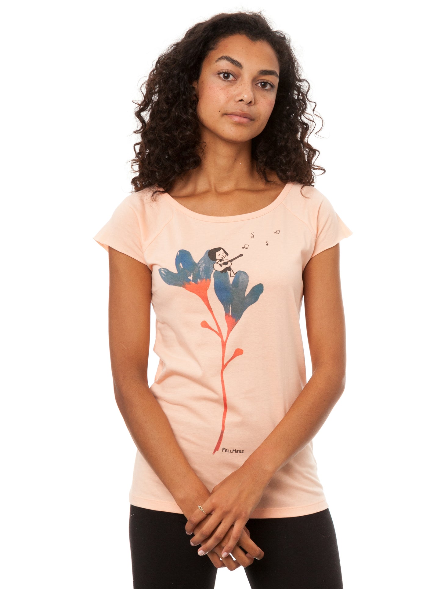 Guitar girl cap sleeve apricot XXL 