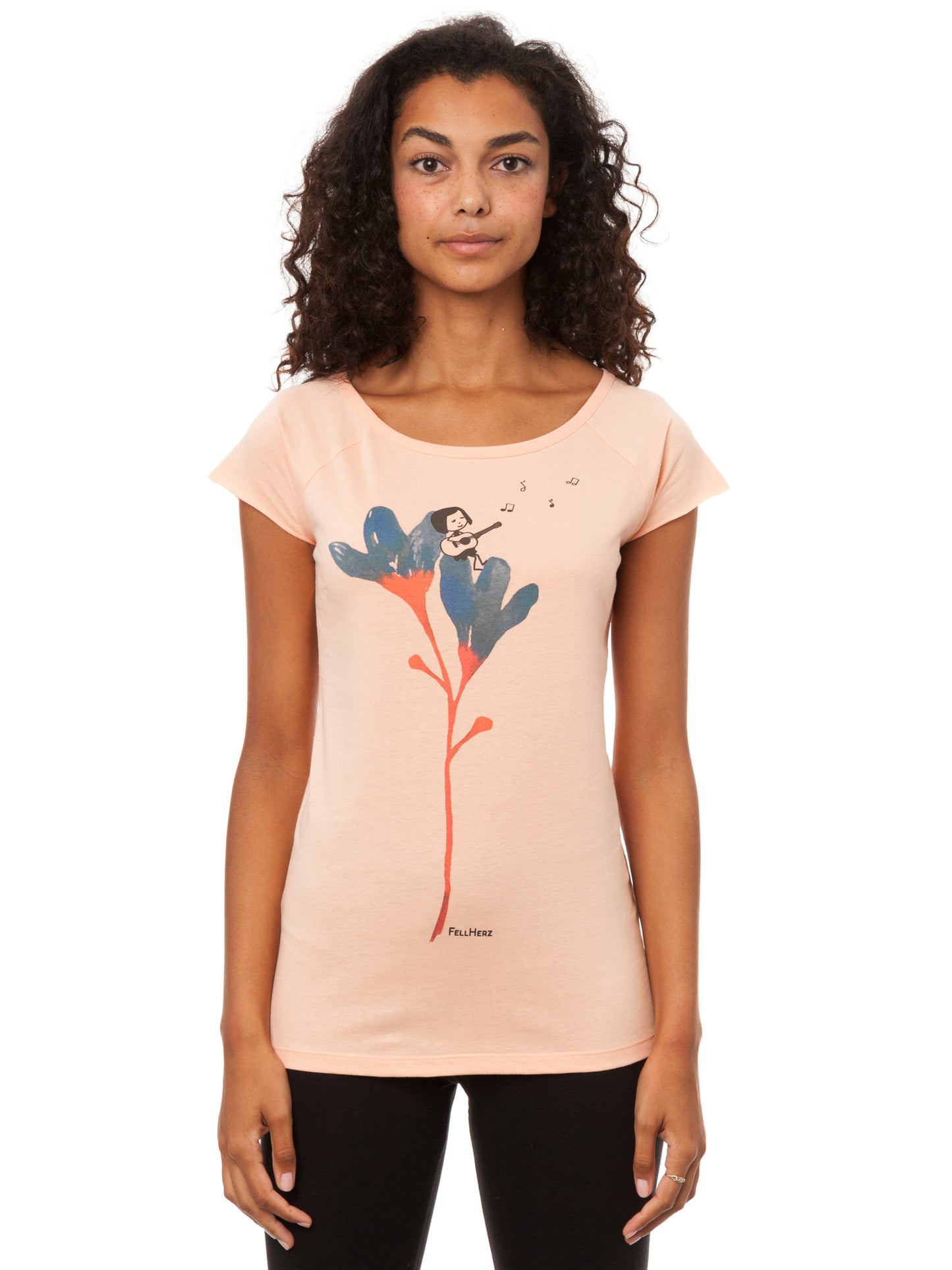 Guitar girl cap sleeve apricot XXL 