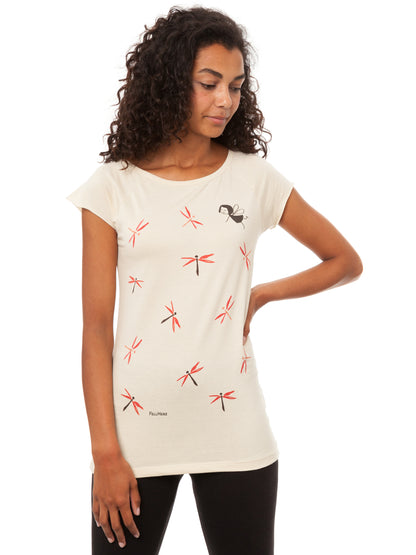 Dragonfly Girl Cap Sleeve sand 