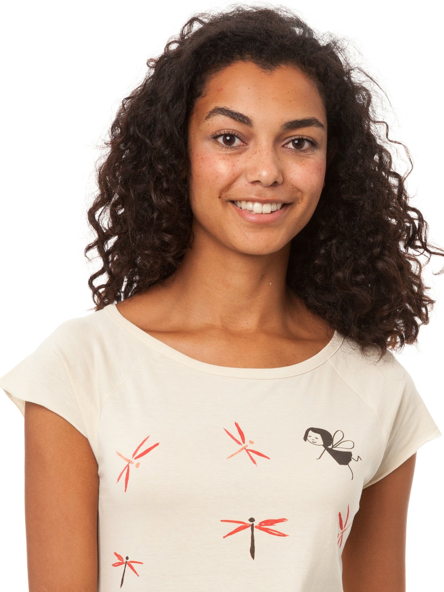 Dragonfly Girl Cap Sleeve sand 