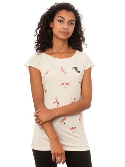 Dragonfly Girl Cap Sleeve sand 