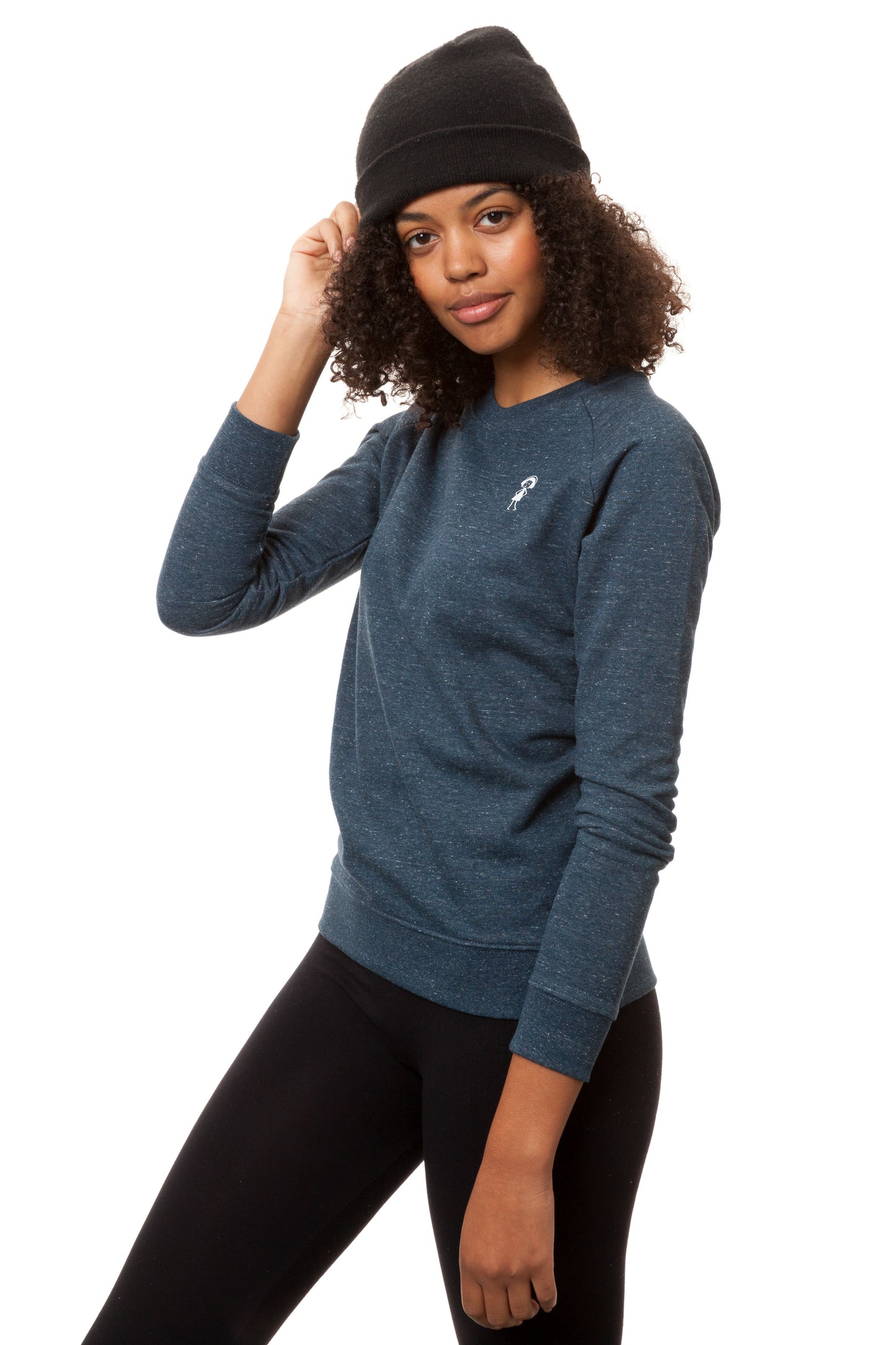 Logo sweater heather denim 