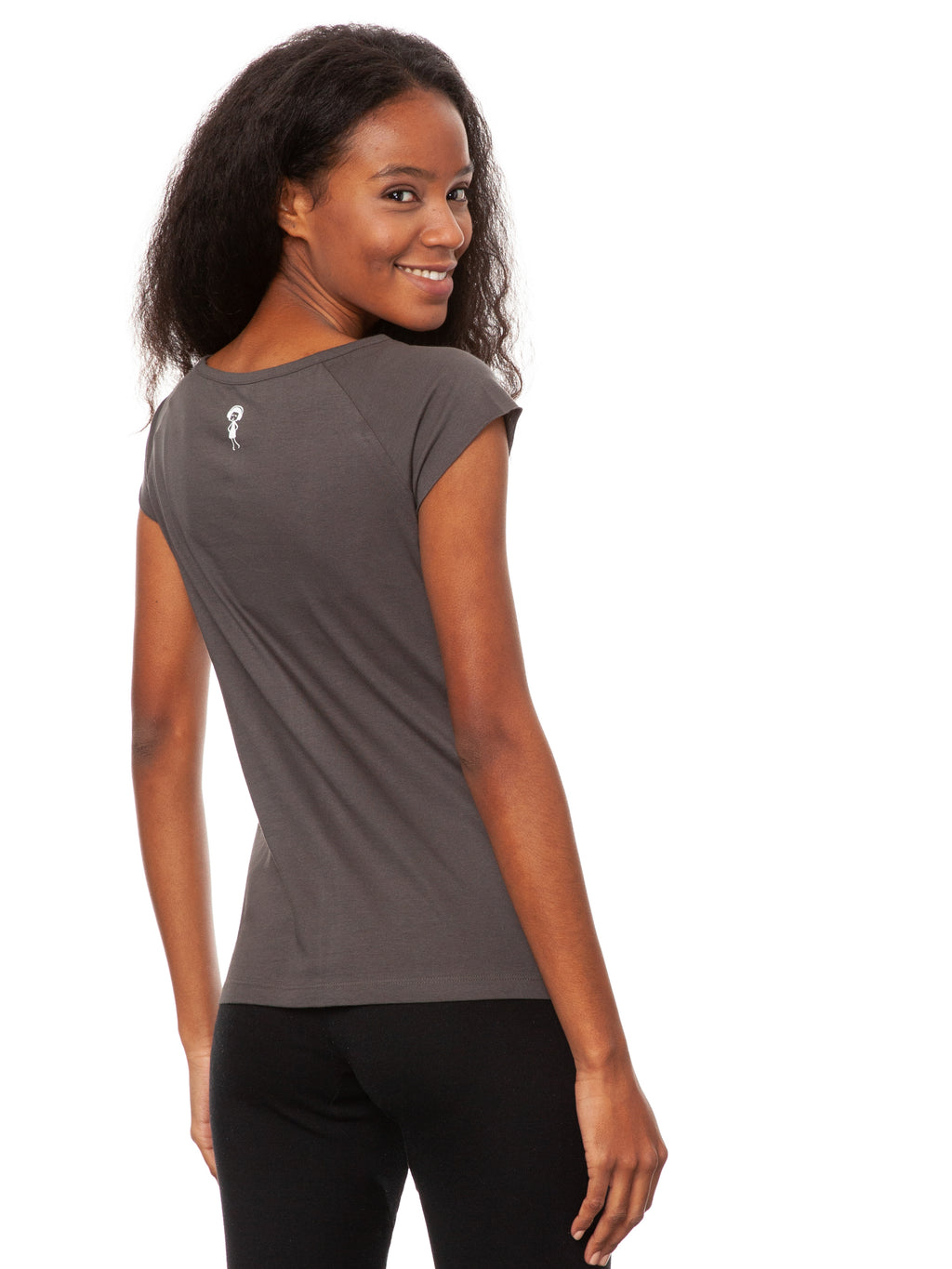 Rainbow girl Cap Sleeve dark grey