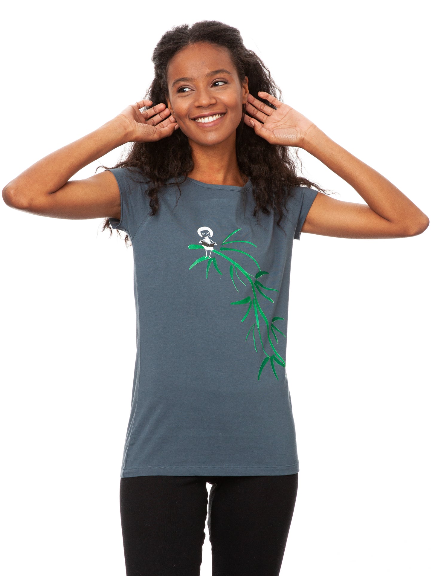 Reading Girl Cap Sleeve thundercloud size XS