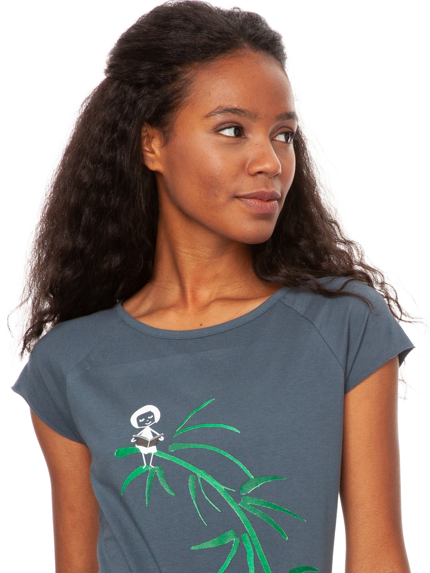 Reading Girl Cap Sleeve thundercloud size XS