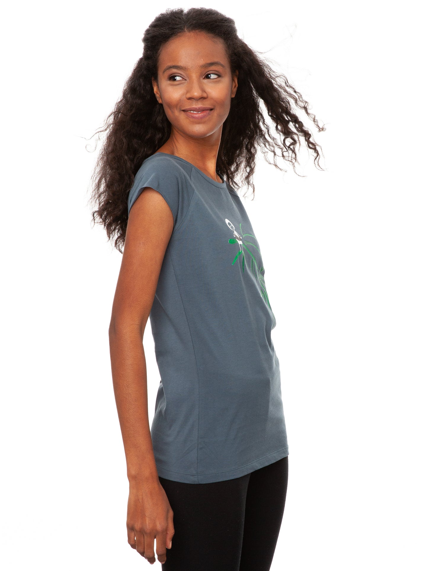 Reading Girl Cap Sleeve thundercloud size XS