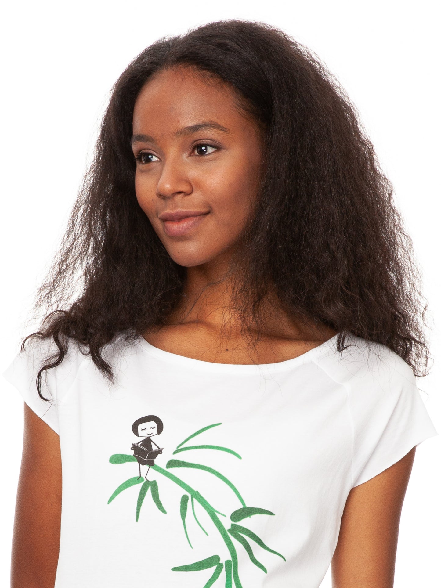 Reading Girl Cap Sleeve white size XL