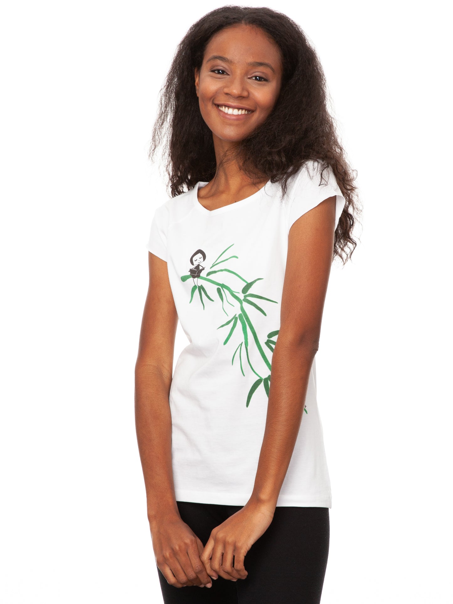 Reading Girl Cap Sleeve white size XL