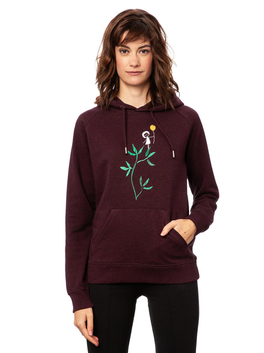 Branch girl hoodie heather grape red 