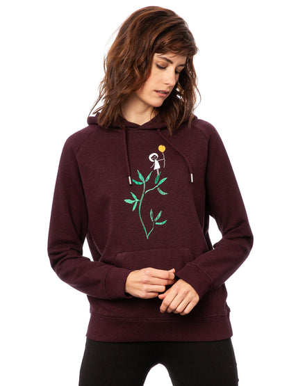 Branch girl hoodie heather grape red 